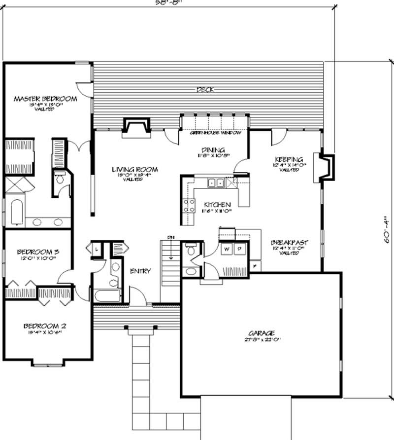 Floor Plan First Story of Country Plan #146-1461