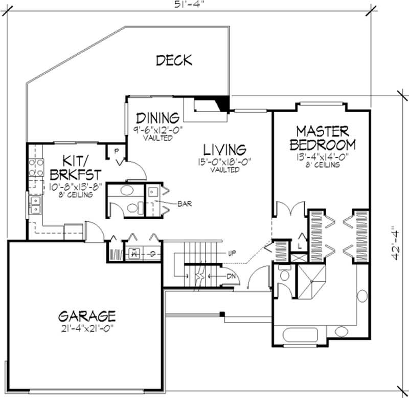Floor Plan First Story of Cape Cod Plan #146-1462