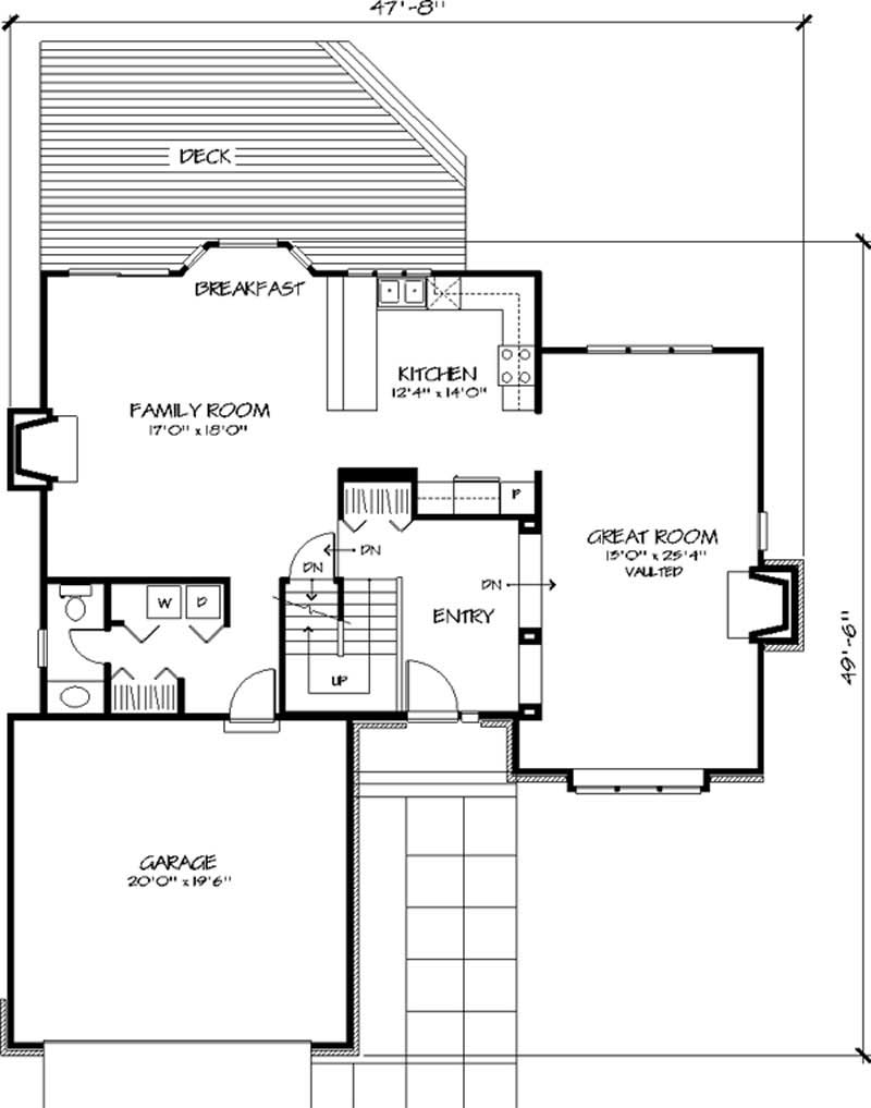 Floor Plan First Story of Ranch Plan #146-1468