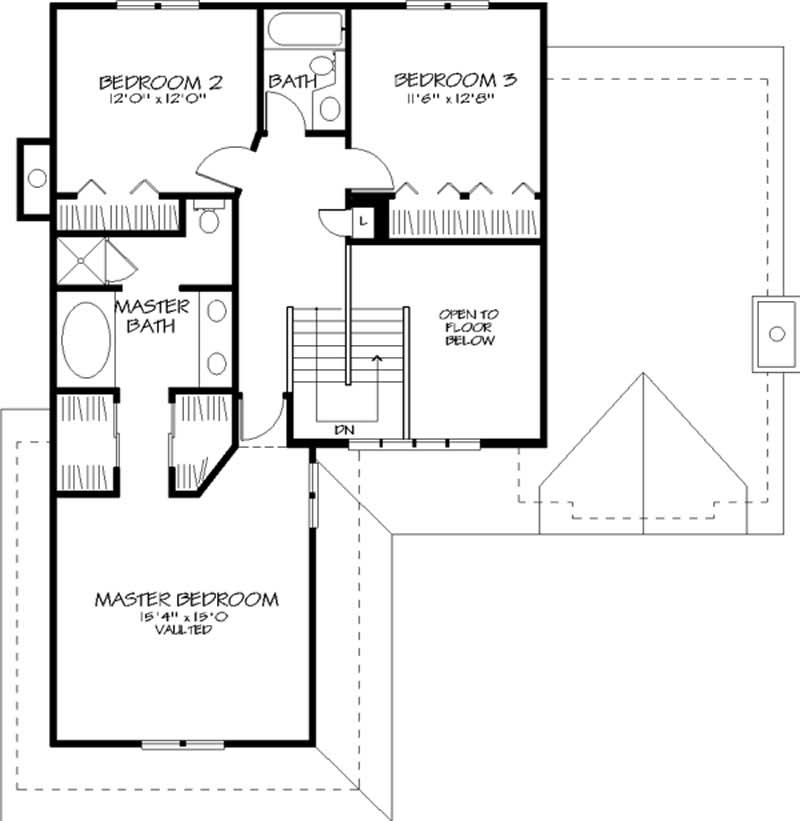 Floor Plan Second Story of Ranch Plan #146-1468