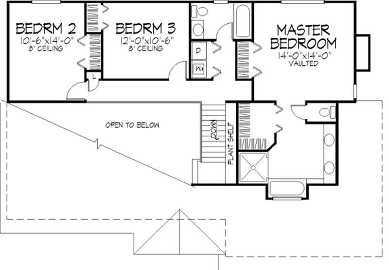 Floor Plan Second Story of Ranch Plan #146-1469