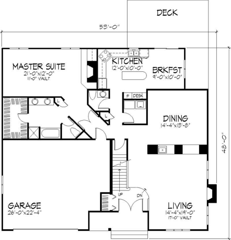 Floor Plan First Story of Cape Cod Plan #146-1482