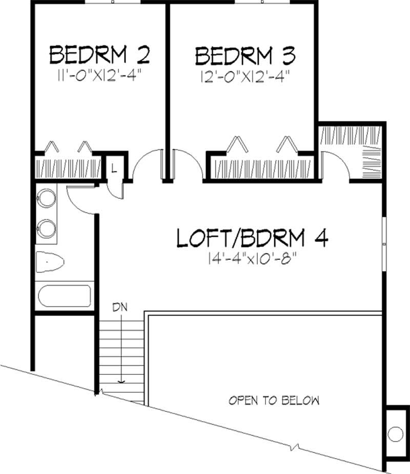 Floor Plan Second Story of Cape Cod Plan #146-1482