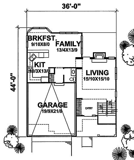 Floor Plan First Story of Country Plan #146-1512