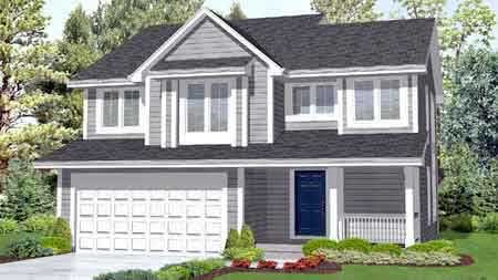 Front view of Country home (ThePlanCollection: House Plan #146-1512)