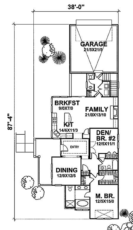 Floor Plan First Story of Craftsman Plan #146-1514
