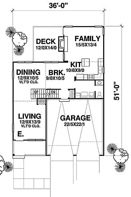 Floor Plan First Story of Small House Plans #146-1519
