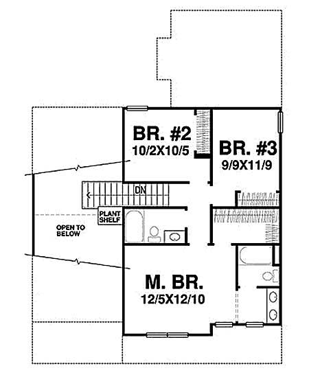 Floor Plan Second Story of Small House Plans #146-1519