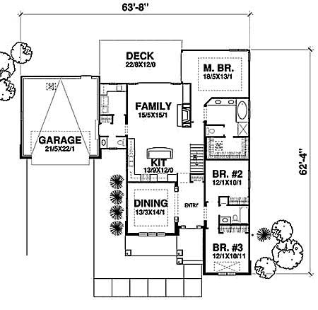 Floor Plan First Story of Craftsman Plan #146-1522