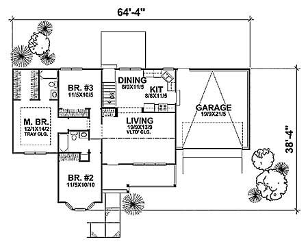 Floor Plan First Story of Craftsman Plan #146-1523