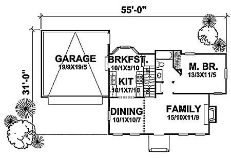 Floor Plan First Story of Cape Cod Plan #146-1524