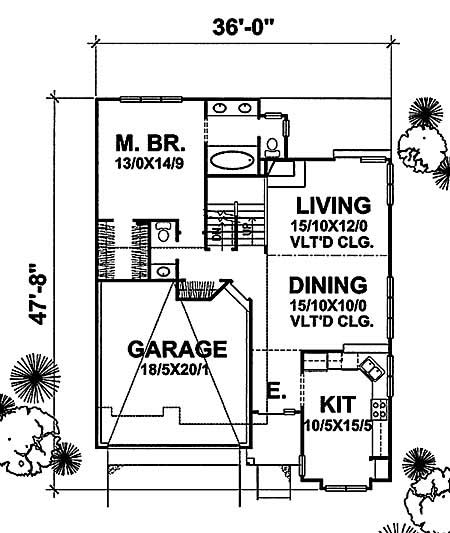 Floor Plan First Story of Country Plan #146-1526