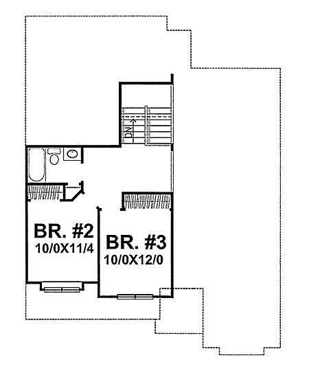 Floor Plan Second Story of Country Plan #146-1526