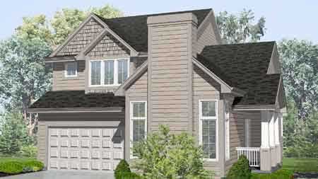 Front view of Country home (ThePlanCollection: House Plan #146-1527)