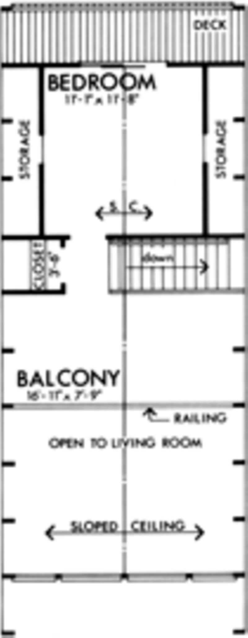 Floor Plan Second Story of A Frame Plan #146-1535