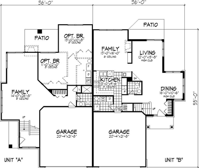 Floor Plan First Story of Country Plan #146-1545