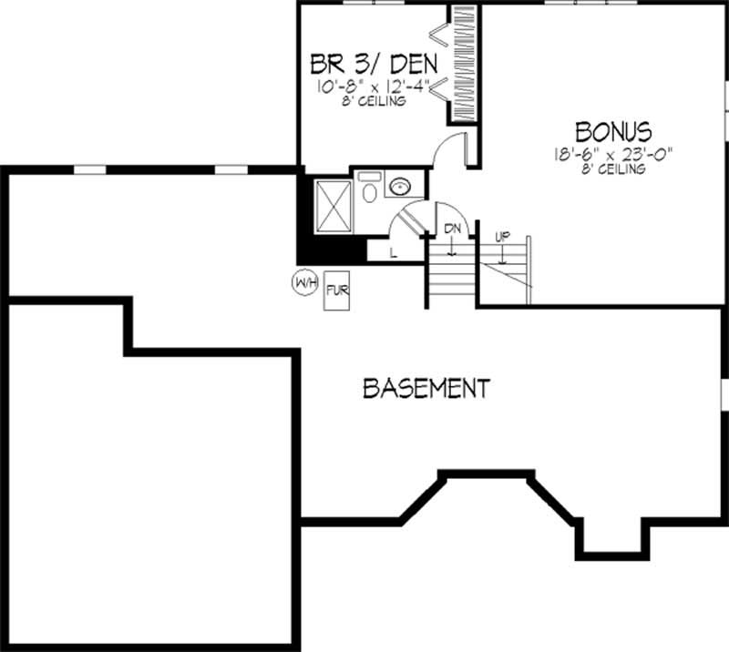 Floor Plan Basement of Country Plan #146-1548