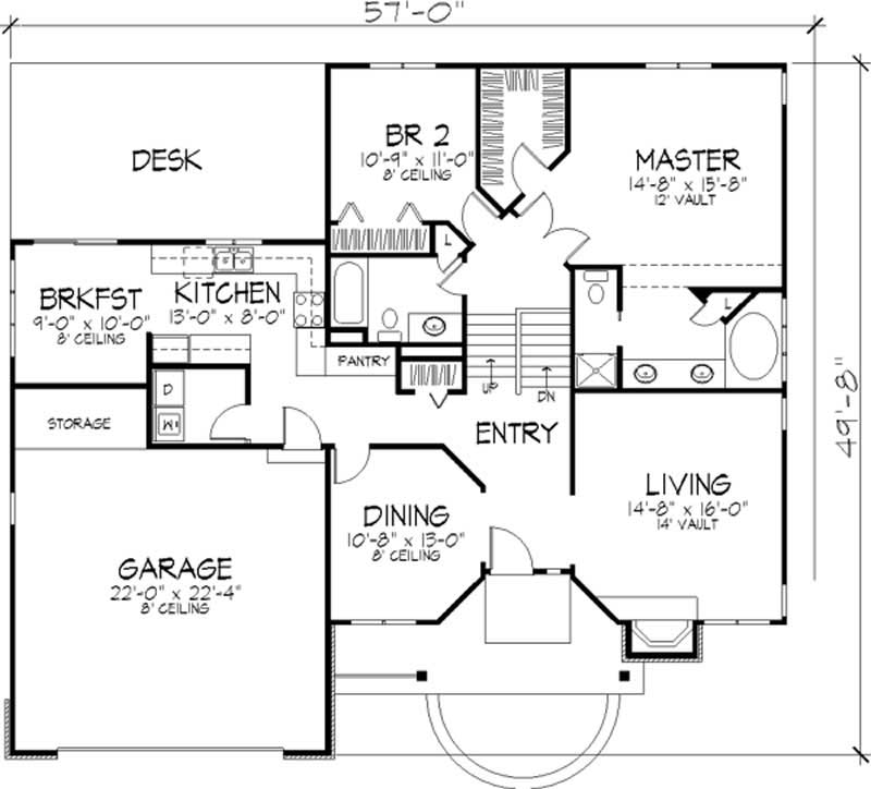 Floor Plan First Story of Country Plan #146-1548
