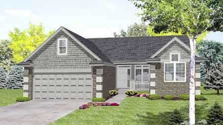 Front view of Country home (ThePlanCollection: House Plan #146-1550)