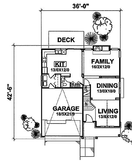 Floor Plan First Story of Country Plan #146-1555