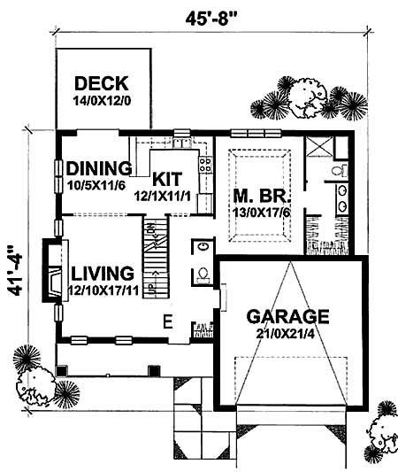 Floor Plan First Story of Ranch Plan #146-1559