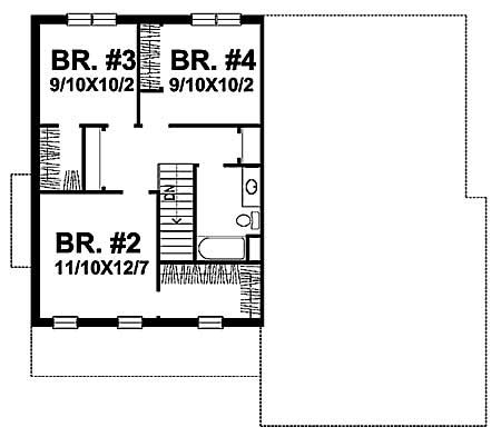 Floor Plan Second Story of Ranch Plan #146-1559