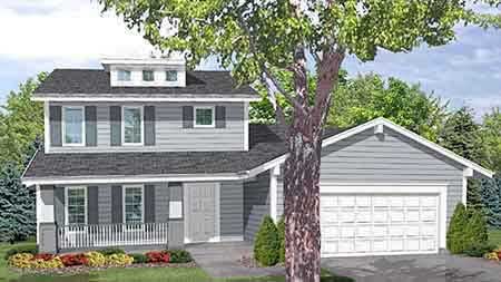 Front view of Ranch home (ThePlanCollection: House Plan #146-1559)
