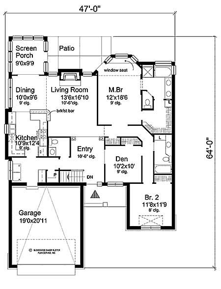 Floor Plan First Story of Country Plan #146-1560