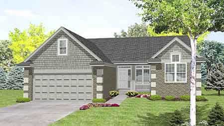 Front view of Country home (ThePlanCollection: House Plan #146-1560)