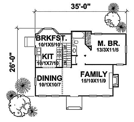 Floor Plan First Story of Colonial Plan #146-1570
