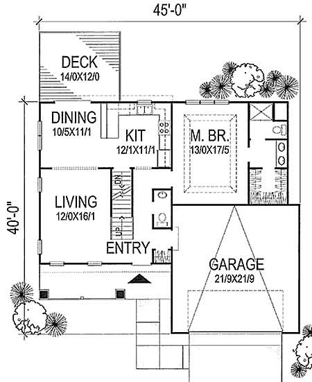 Floor Plan First Story of Country Plan #146-1574