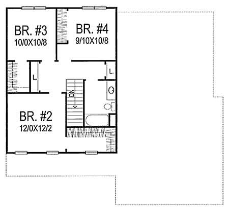 Floor Plan Second Story of Country Plan #146-1574