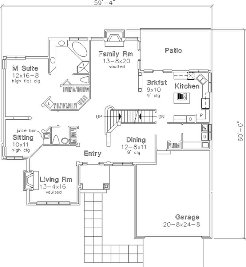 Floor Plan First Story of Cape Cod Plan #146-1584