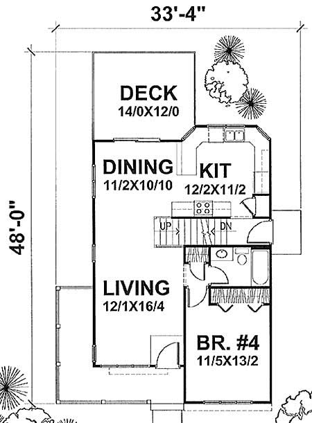 Floor Plan First Story of Country Plan #146-1586