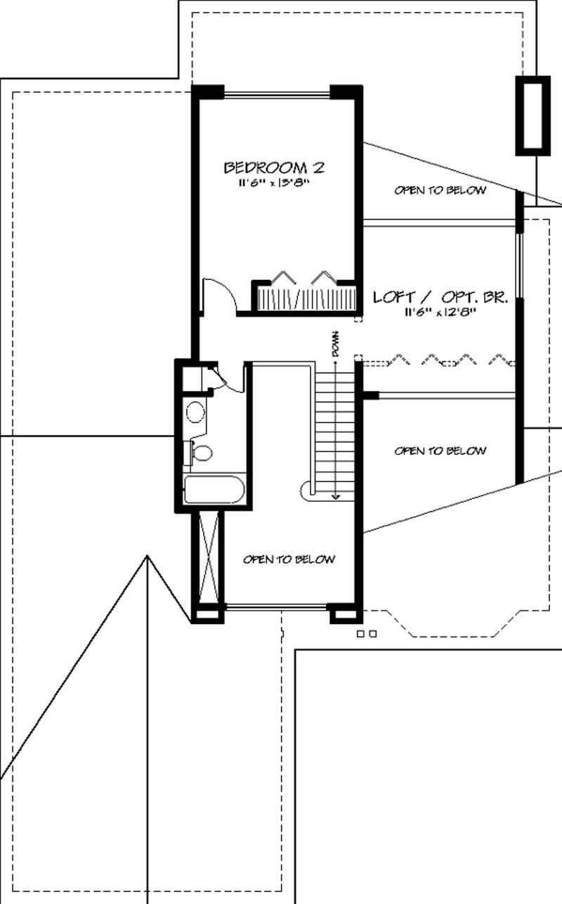 Floor Plan Second Story of Cape Cod Plan #146-1588