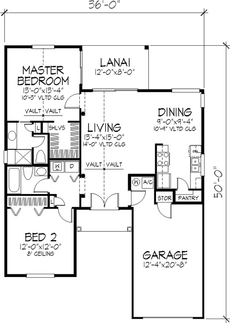 Floor Plan First Story of Small House Plans #146-1591