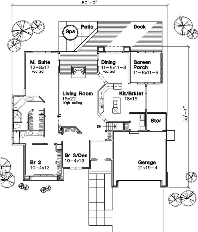 Floor Plan First Story of Cape Cod Plan #146-1597