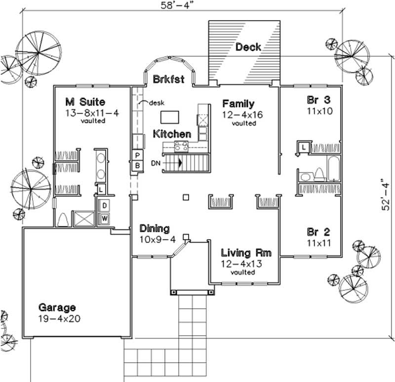 Floor Plan First Story of Country Plan #146-1598