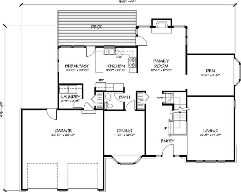 Floor Plan First Story of Country Plan #146-1599