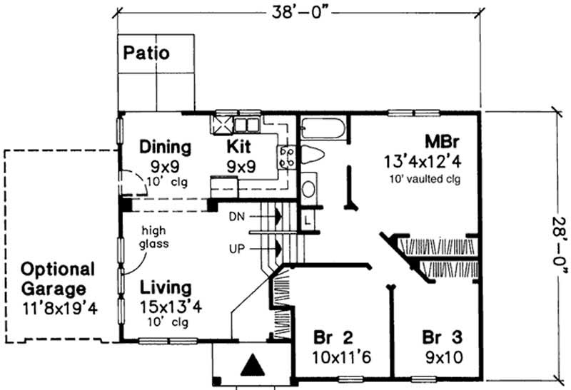 Floor Plan First Story of Country Plan #146-1604