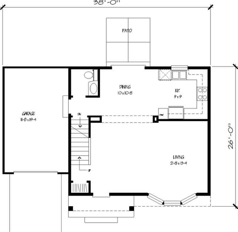 Floor Plan First Story of European Plan #146-1605