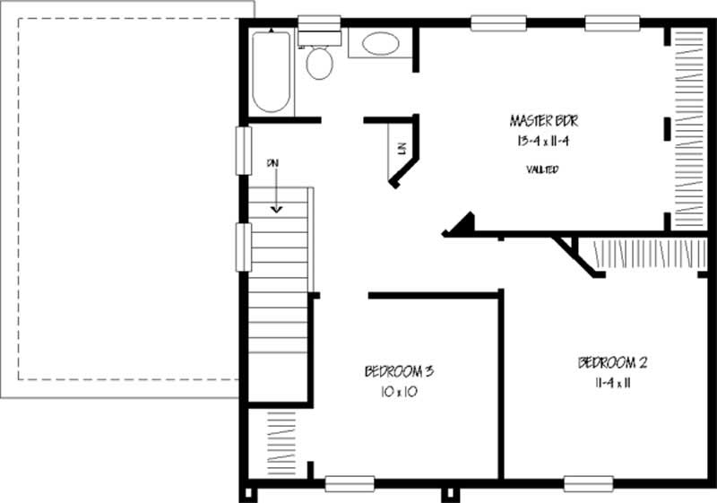 Floor Plan Second Story of European Plan #146-1605
