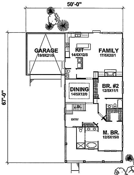 Floor Plan First Story of Country Plan #146-1606