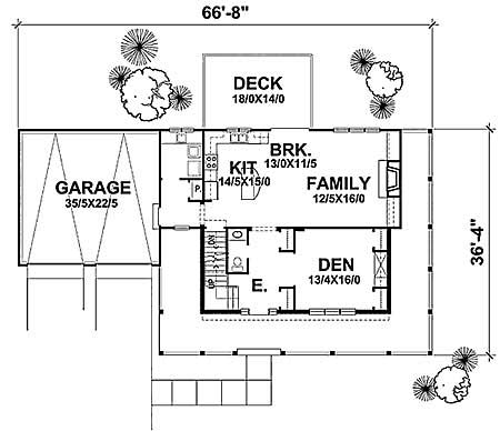 Floor Plan First Story of Craftsman Plan #146-1607