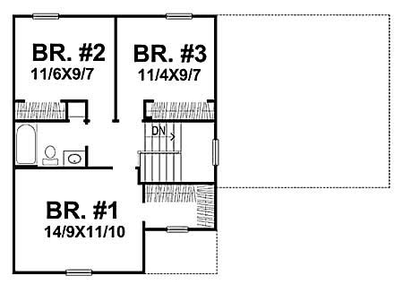 Floor Plan Second Story of Country Plan #146-1609