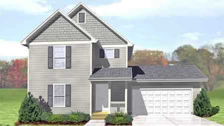 Front view of Country home (ThePlanCollection: House Plan #146-1609)