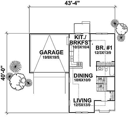 Floor Plan First Story of Country Plan #146-1610