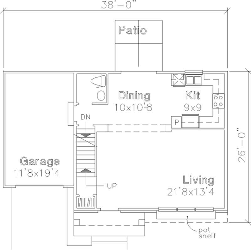 Floor Plan First Story of Country Plan #146-1614