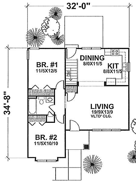 Floor Plan First Story of Craftsman Plan #146-1616