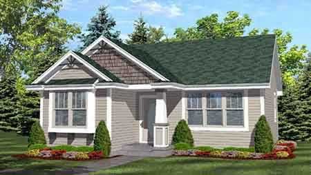 Front view of Cottage home (ThePlanCollection: House Plan #146-1616)